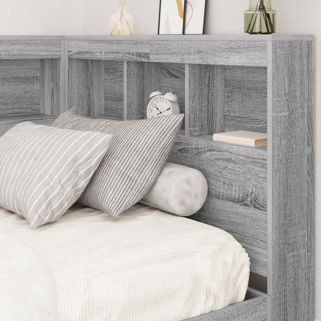 Opberghoofdbord Met Plank 100 Cm Bewerkt Hout 100 x 200 cm