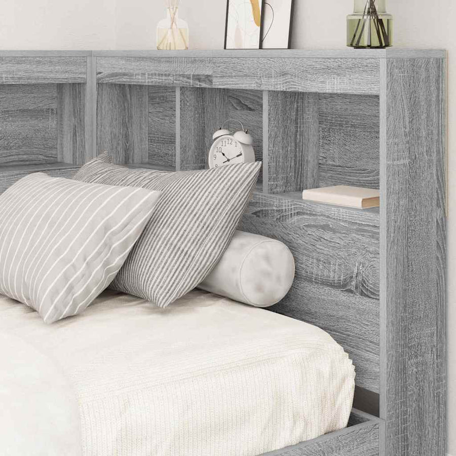 Opberghoofdbord Met Plank 100 Cm Bewerkt Hout 100 x 200 cm