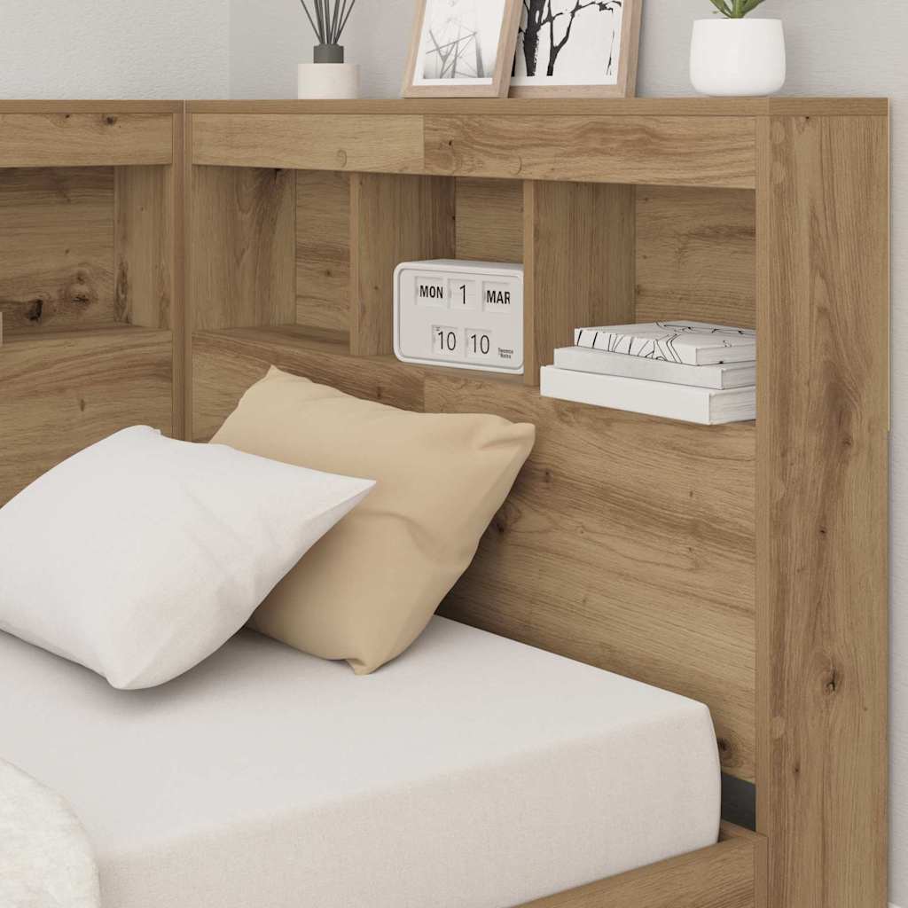 Opberghoofdbord met plank Artisan Eiken 100 cm Bewerkt hout