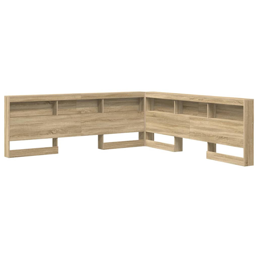 Opberghoofdbord met plank met hoofdeinde met opslag Sonoma eiken 200 cm Bewerkt hout