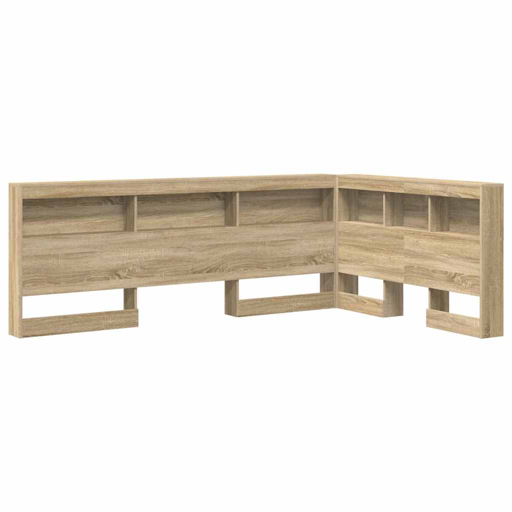 Opberghoofdbord met plank met hoofdeinde met opslag Sonoma eiken 120 cm Bewerkt hout