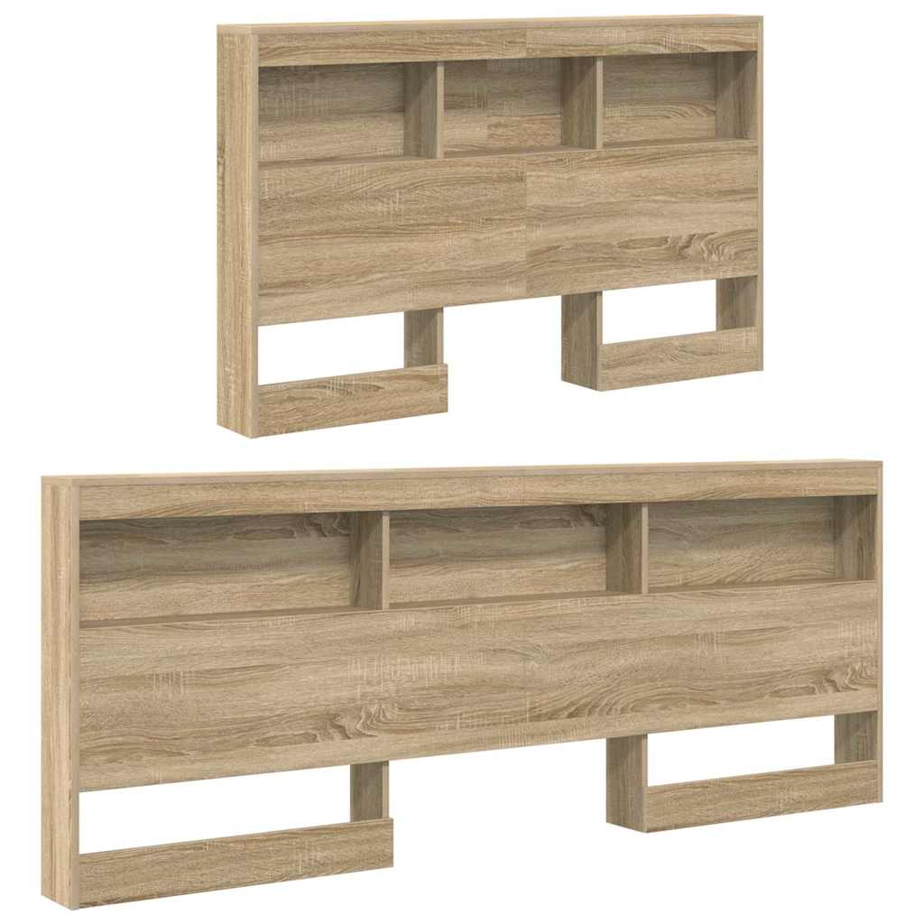 Opberghoofdbord met plank met hoofdeinde met opslag Sonoma eiken 120 cm Bewerkt hout