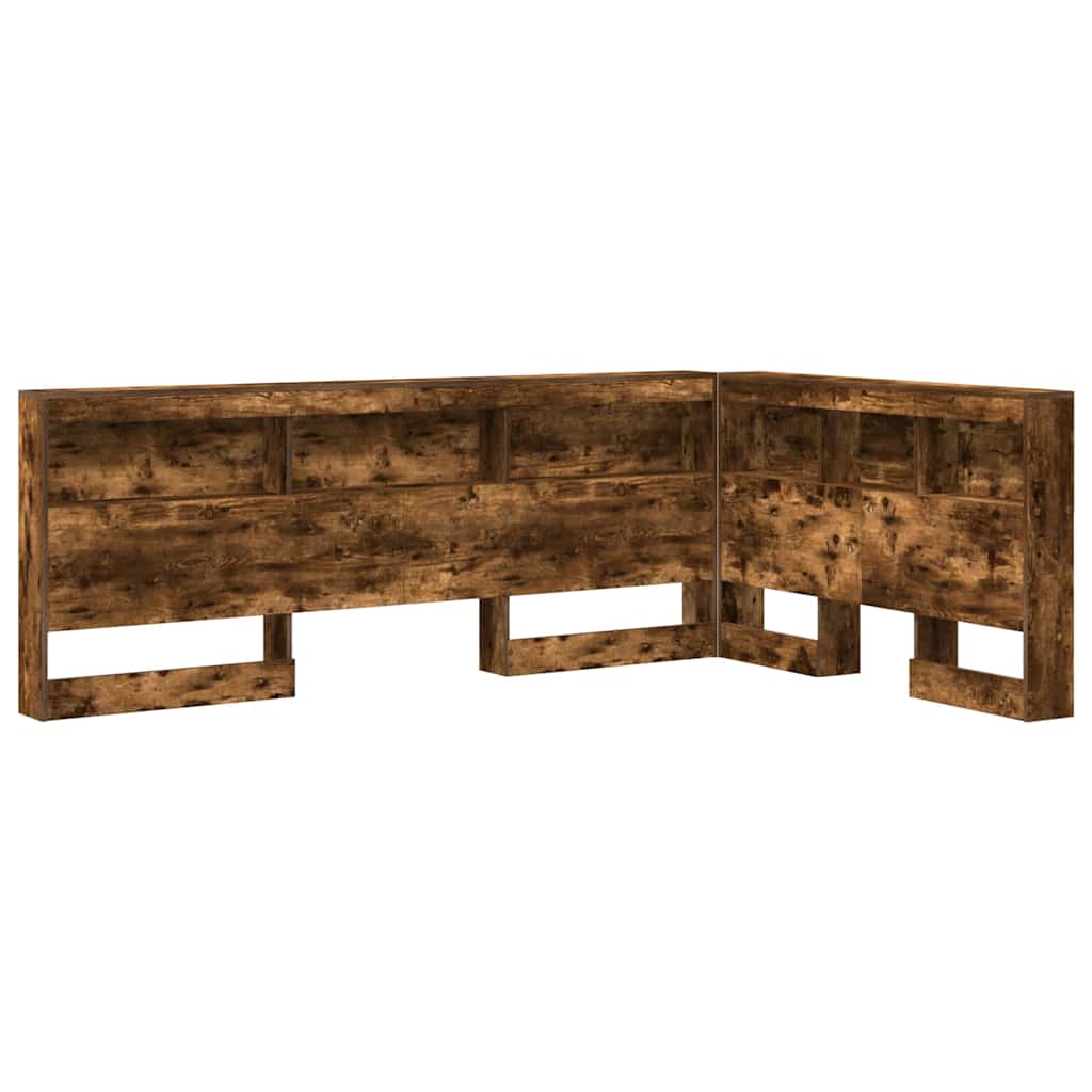 Opberghoofdbord met plank Gerookt eiken 120 cm Bewerkt hout