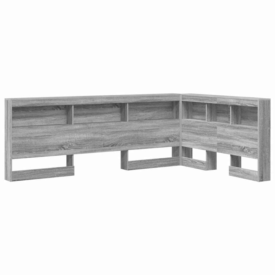Opberghoofdbord met plank met hoofdeinde met opslag Grijs sonoma 120 cm Bewerkt hout