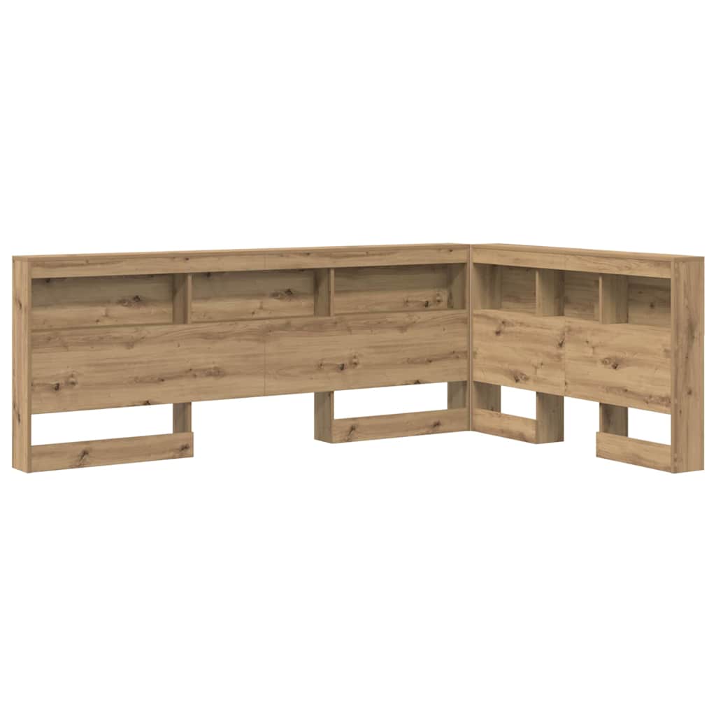 Opberghoofdbord met plank Artisan Eiken 120 cm Bewerkt hout