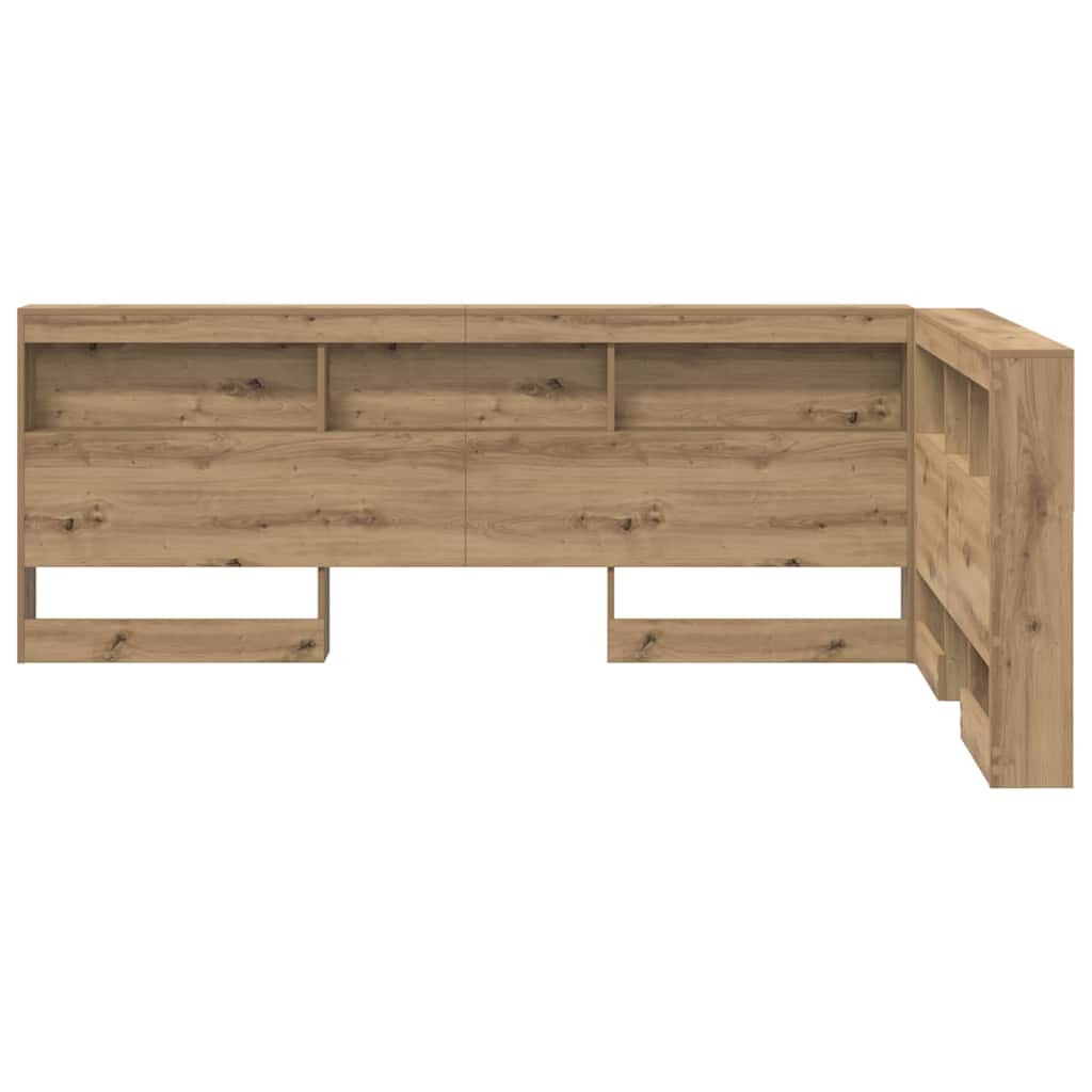 Opberghoofdbord met plank Artisan Eiken 120 cm Bewerkt hout