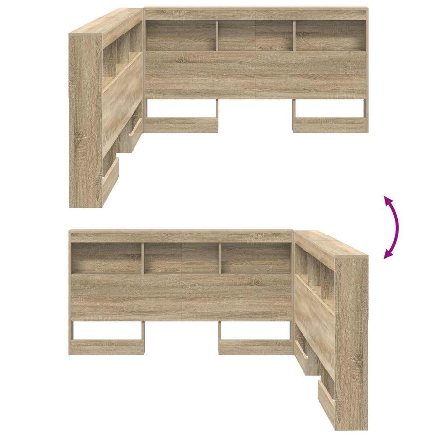 Opberghoofdbord Sonoma Eiken Bewerkt hout