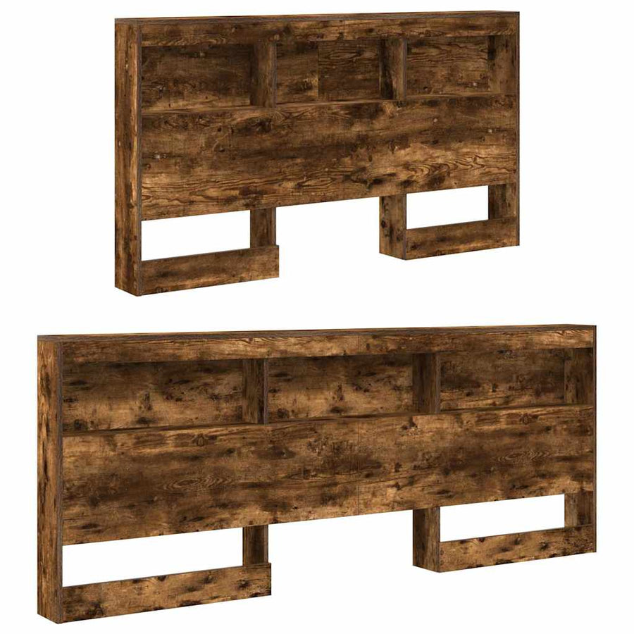 Opberghoofdbord Met Plank Gerookt Eiken 140 Cm Bewerkt Hout