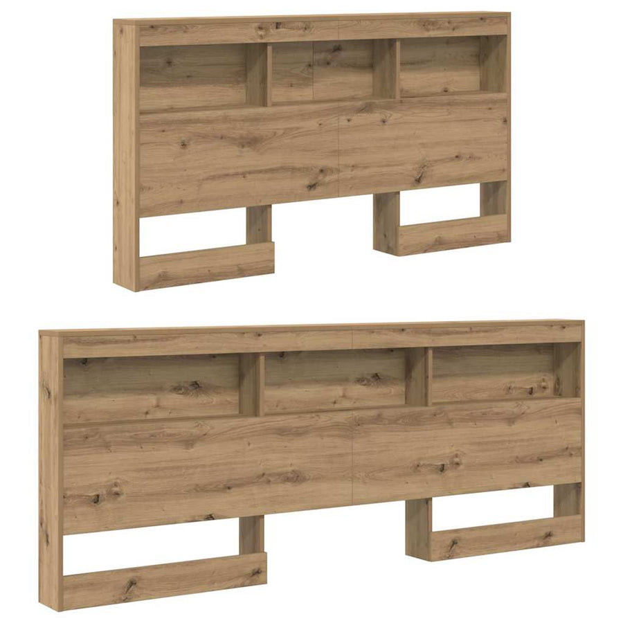 Opberghoofdbord artisanaal eikenkleurig 140 cm Melamine