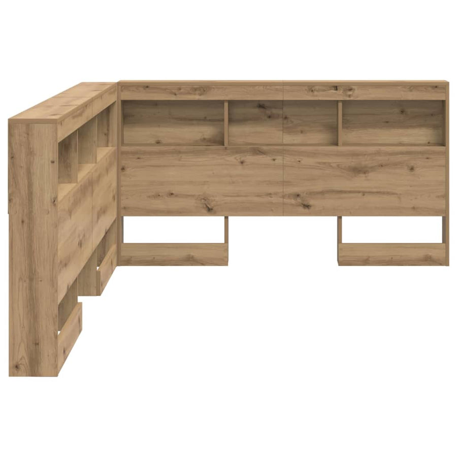 Opberghoofdbord artisanaal eikenkleurig 140 cm Melamine