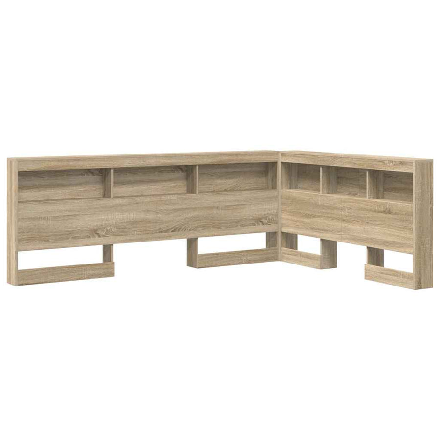 Opberghoofdbord met plank met hoofdeinde met opslag Sonoma eiken 150 cm Melamine