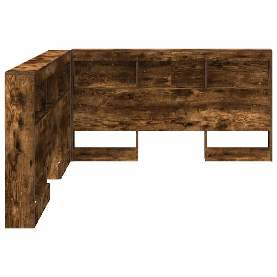Opberghoofdbord met plank Gerookt eiken 150 cm Bewerkt hout