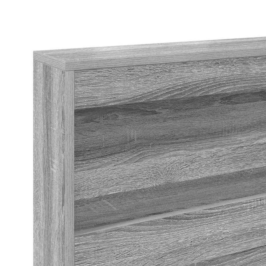 Opberghoofdbord met plank met hoofdeinde met opslag Grijs sonoma 150 cm Bewerkt hout