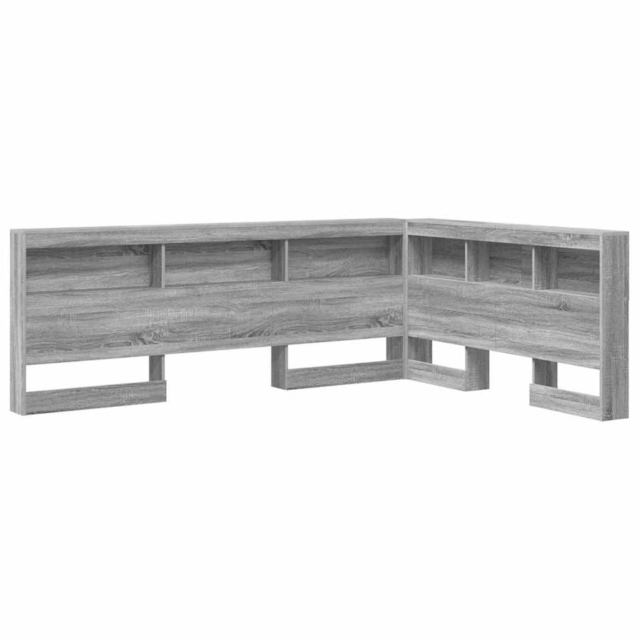 Opberghoofdbord met plank met hoofdeinde met opslag Grijs sonoma 150 cm Bewerkt hout