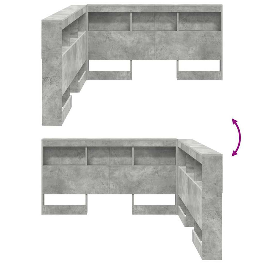 Opberghoofdbord Met Plank 160 Cm Bewerkt Hout 160 x 200 cm