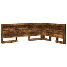 Opberghoofdbord Met Plank 160 Cm Bewerkt Hout Gerookt Eiken 160 x 200 cm