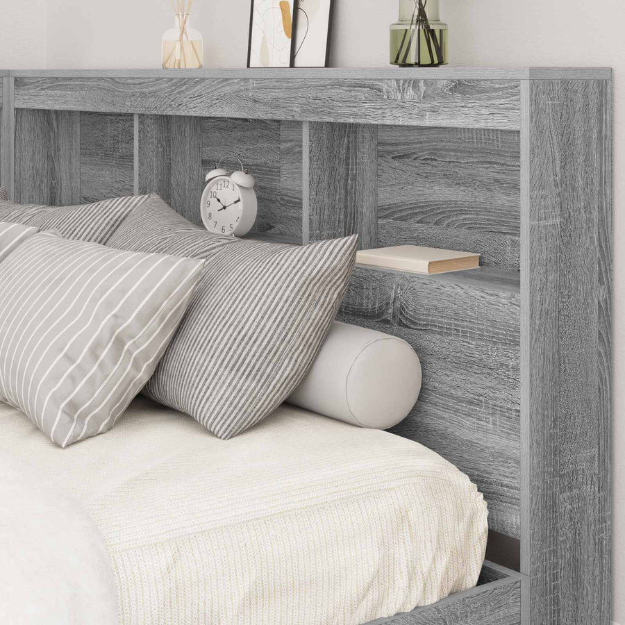Opberghoofdbord Met Plank 160 Cm Bewerkt Hout 160 x 200 cm