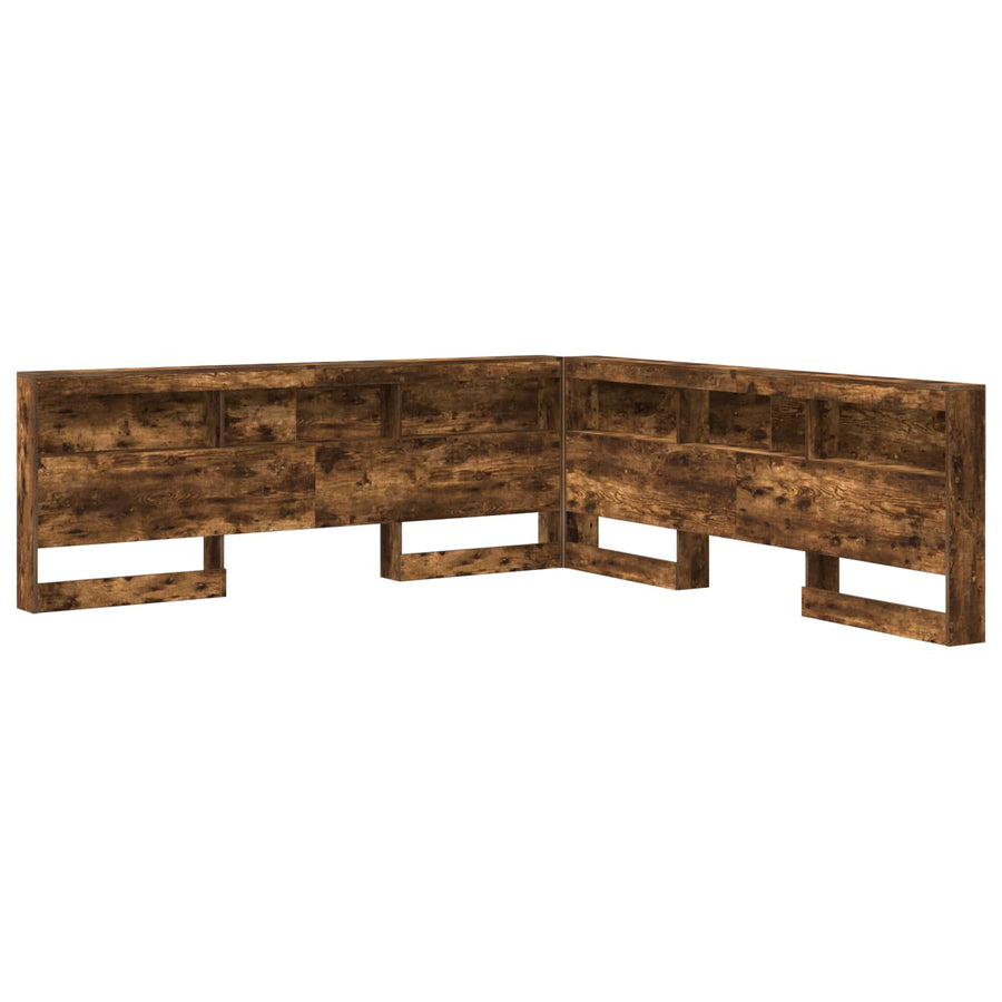 Opberghoofdbord met plank Gerookt eiken 180 cm Bewerkt hout