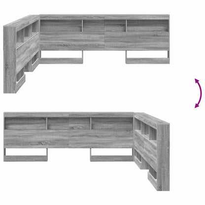 Opberghoofdbord Met Plank 180 Cm Bewerkt Hout 180 x 200 cm