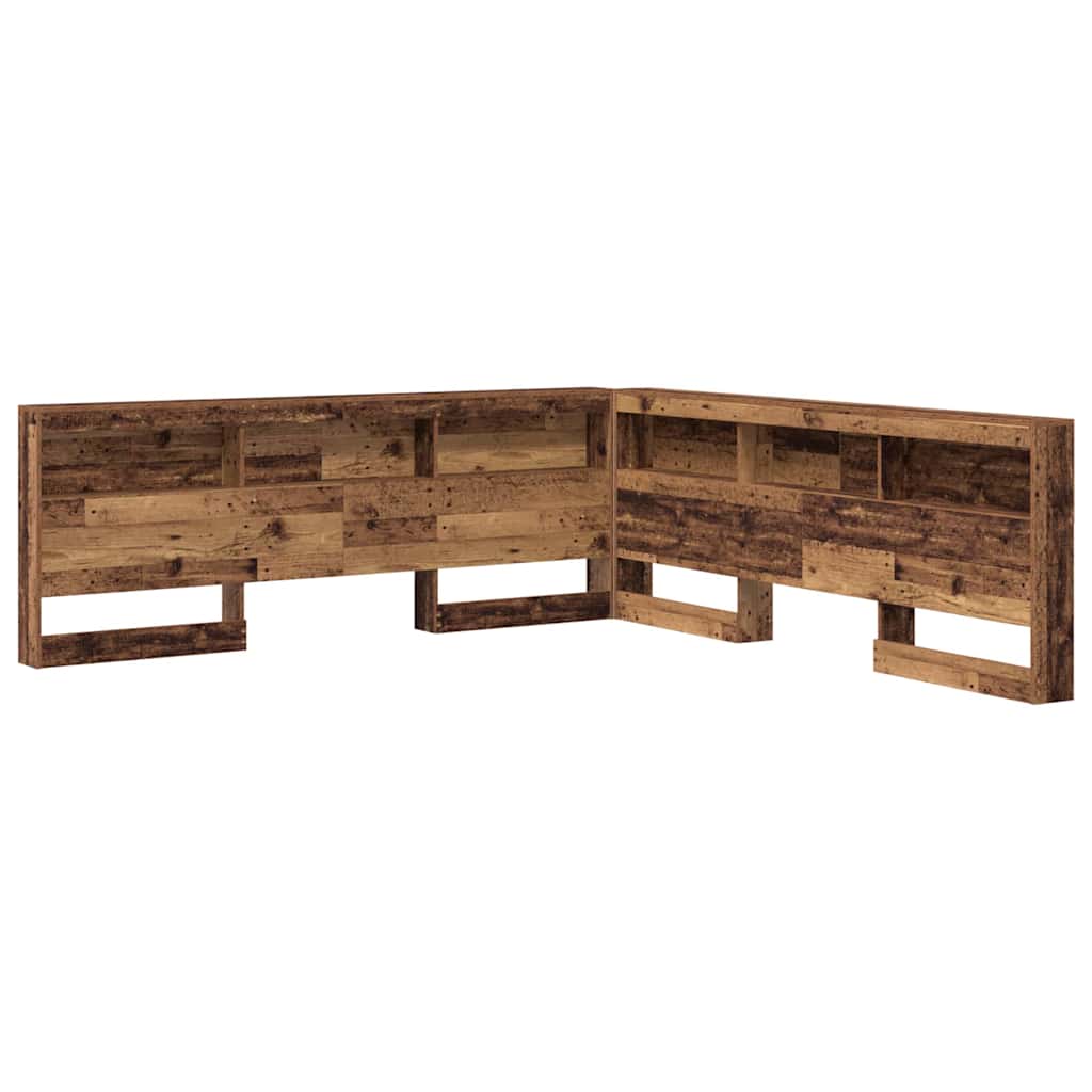 Opberghoofdbord met plank met hoofdeinde met opslag Oud hout 180 cm Bewerkt hout