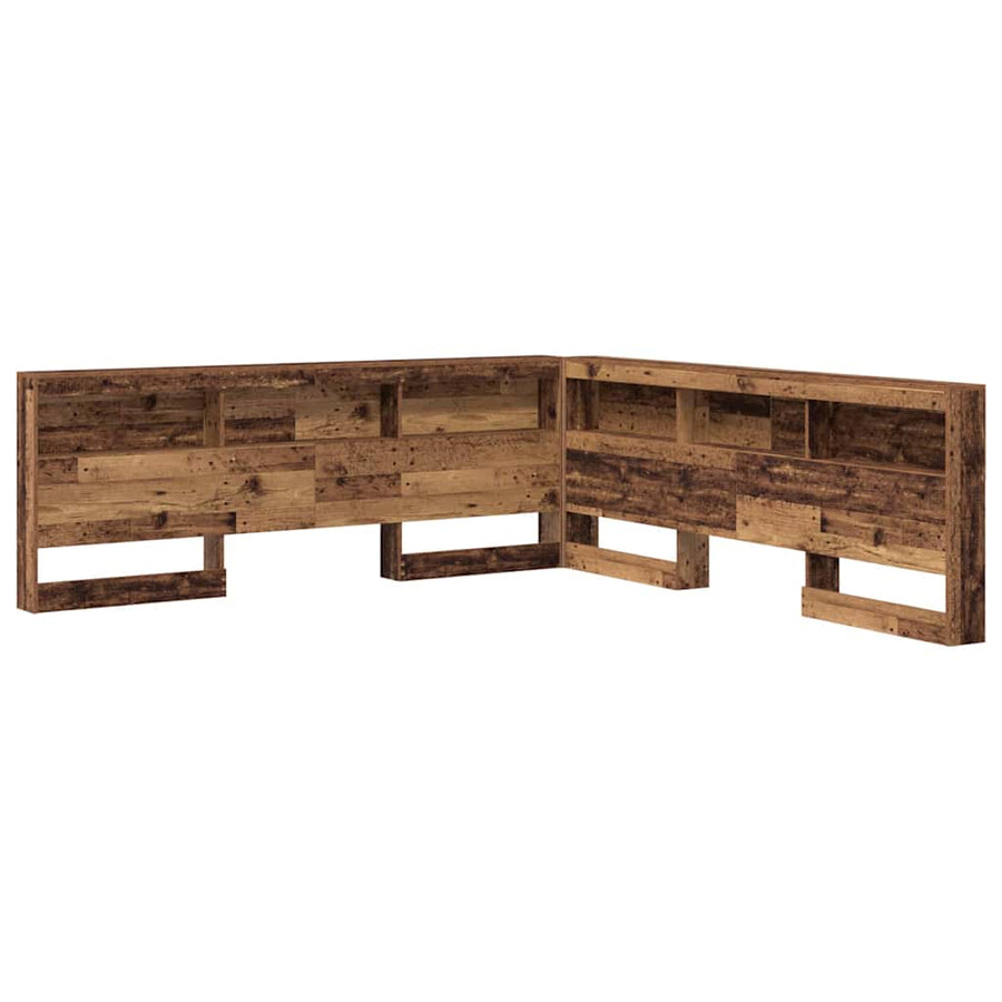 Opberghoofdbord met plank met hoofdeinde met opslag Oud hout 180 cm Bewerkt hout