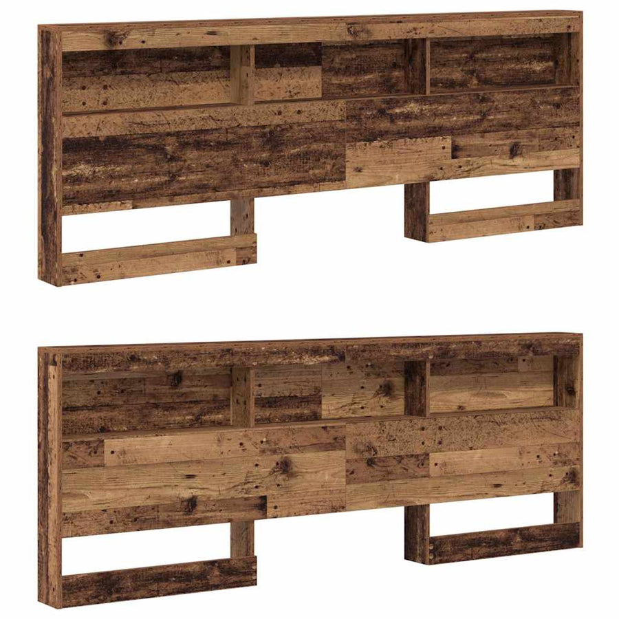 Opberghoofdbord met plank met hoofdeinde met opslag Oud hout 180 cm Bewerkt hout