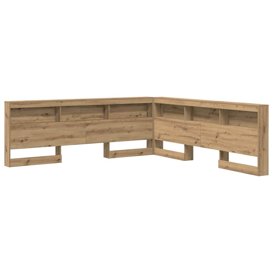 Opberghoofdbord artisanaal eikenkleurig 180 cm Bewerkt hout