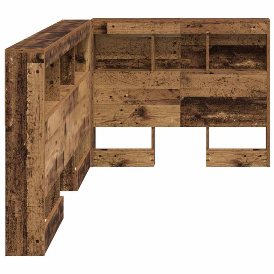Opberghoofdbord met plank met hoofdeinde met opslag Oud hout 90 cm Bewerkt hout