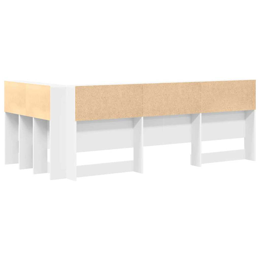 Opberghoofdbord Met Plank Met Hoofdeinde Wit 75 Cm Bewerkt Hout