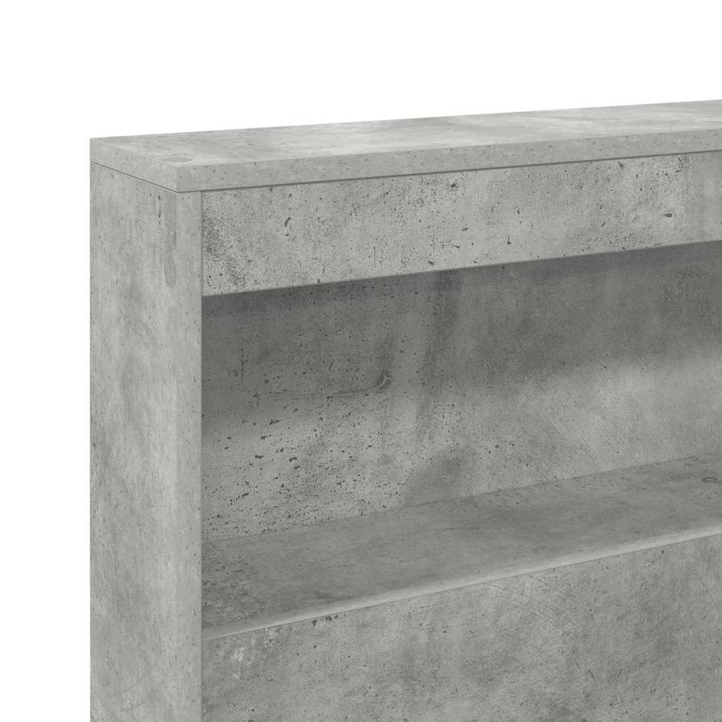 Opberghoofdbord Met Plank Beton Grijs 75 Cm Bewerkt Hout 75 x 190 cm