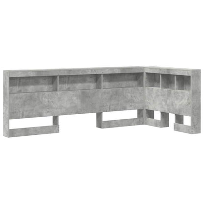 Opberghoofdbord Met Plank Beton Grijs 75 Cm Bewerkt Hout 75 x 190 cm