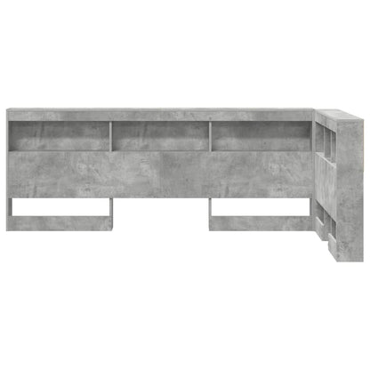 Opberghoofdbord Met Plank Beton Grijs 75 Cm Bewerkt Hout 75 x 190 cm