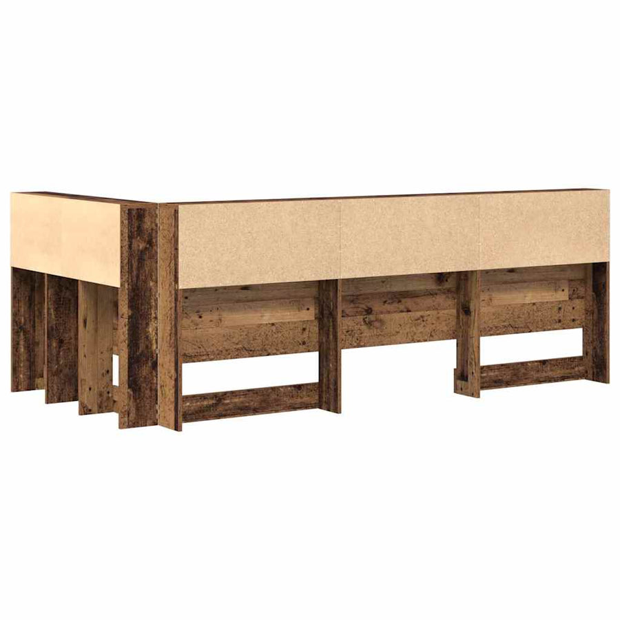 Opberghoofdbord met plank met hoofdeinde met opslag Oud hout 75 cm Bewerkt hout