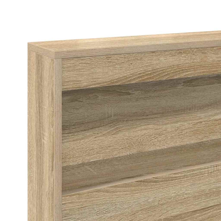 Opberghoofdbord met plank met hoofdeinde met opslag Sonoma eiken 120 cm Bewerkt hout