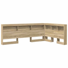 Opberghoofdbord met plank met hoofdeinde met opslag Sonoma eiken 120 cm Bewerkt hout