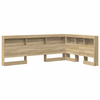 Opberghoofdbord met plank met hoofdeinde met opslag Sonoma eiken 120 cm Bewerkt hout