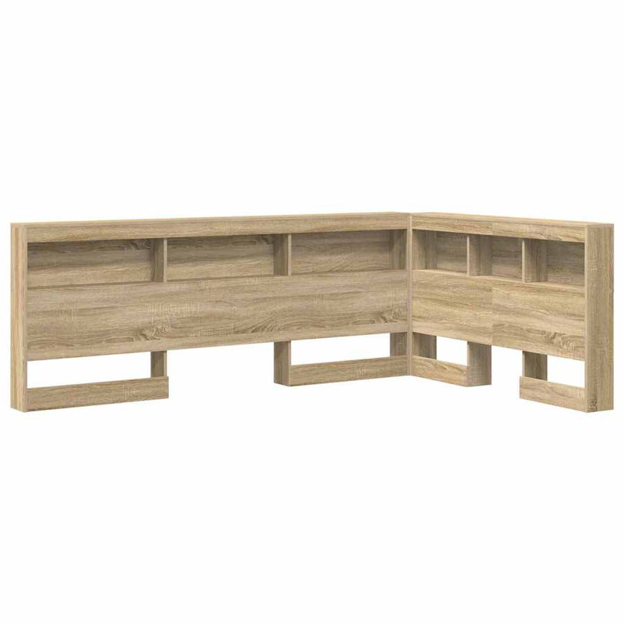 Opberghoofdbord met plank met hoofdeinde met opslag Sonoma eiken 120 cm Bewerkt hout