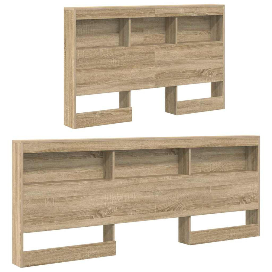 Opberghoofdbord met plank met hoofdeinde met opslag Sonoma eiken 120 cm Bewerkt hout