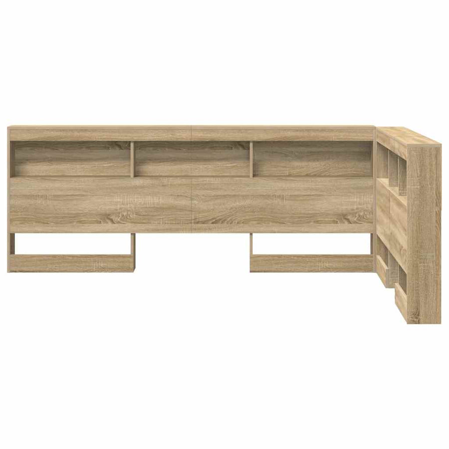 Opberghoofdbord met plank met hoofdeinde met opslag Sonoma eiken 120 cm Bewerkt hout