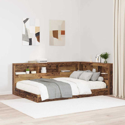 Opberghoofdbord met plank met hoofdeinde met opslag Oud hout 120 cm Bewerkt hout