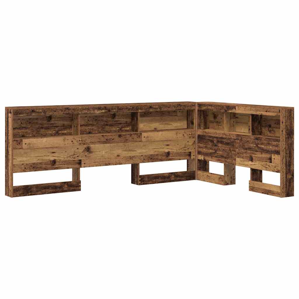 Opberghoofdbord met plank met hoofdeinde met opslag Oud hout 120 cm Bewerkt hout