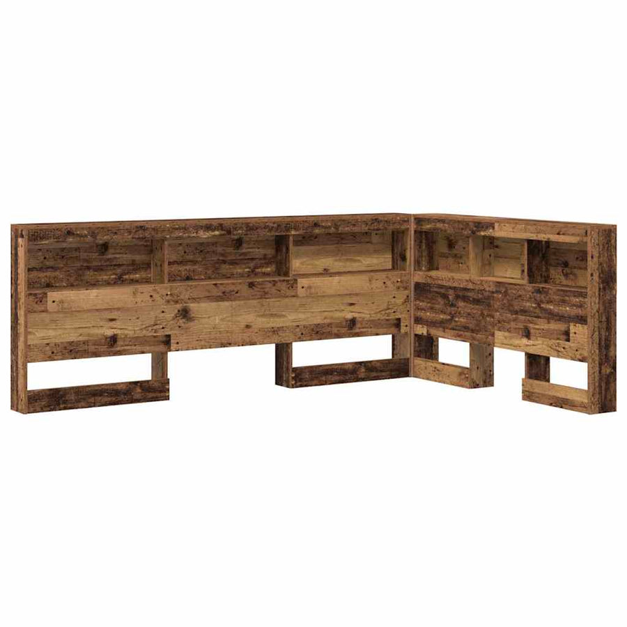 Opberghoofdbord met plank met hoofdeinde met opslag Oud hout 120 cm Bewerkt hout