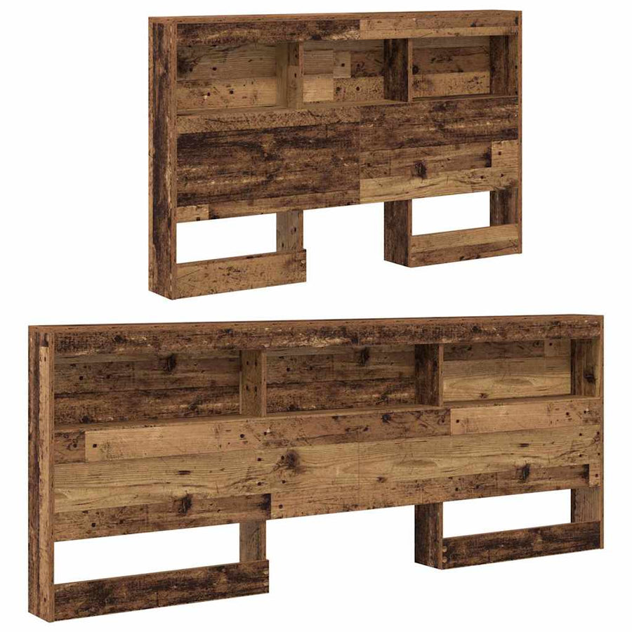 Opberghoofdbord met plank met hoofdeinde met opslag Oud hout 120 cm Bewerkt hout