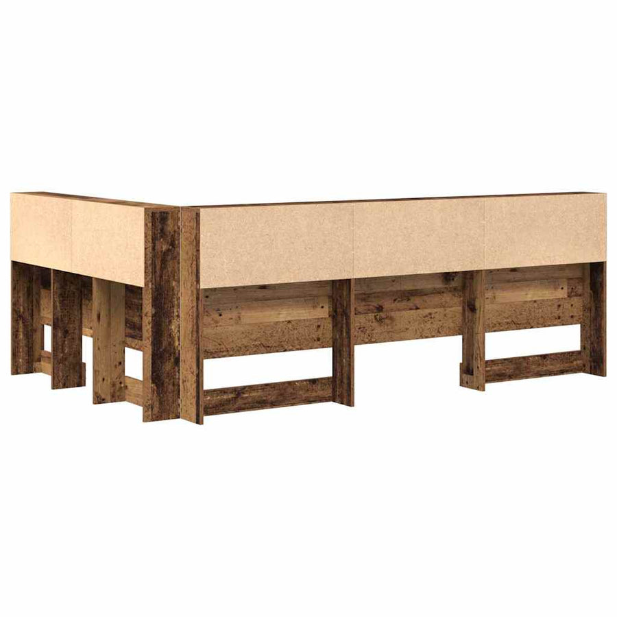 Opberghoofdbord met plank met hoofdeinde met opslag Oud hout 120 cm Bewerkt hout