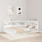 Storage Headboard with Shelf and Storage White 140 cm Engineered Wood