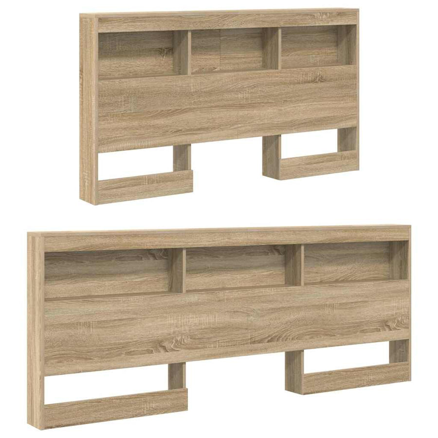 Opberghoofdbord met plank met hoofdeinde met opslag Sonoma eiken 140 cm Bewerkt hout