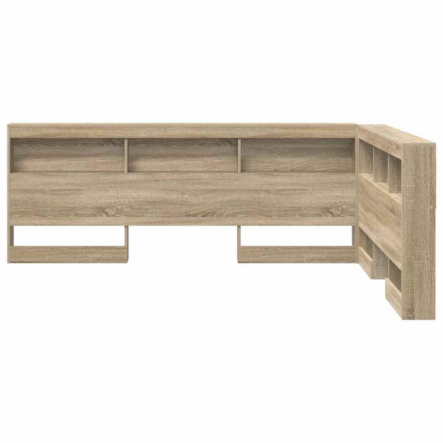 Opberghoofdbord met plank met hoofdeinde met opslag Sonoma eiken 140 cm Bewerkt hout