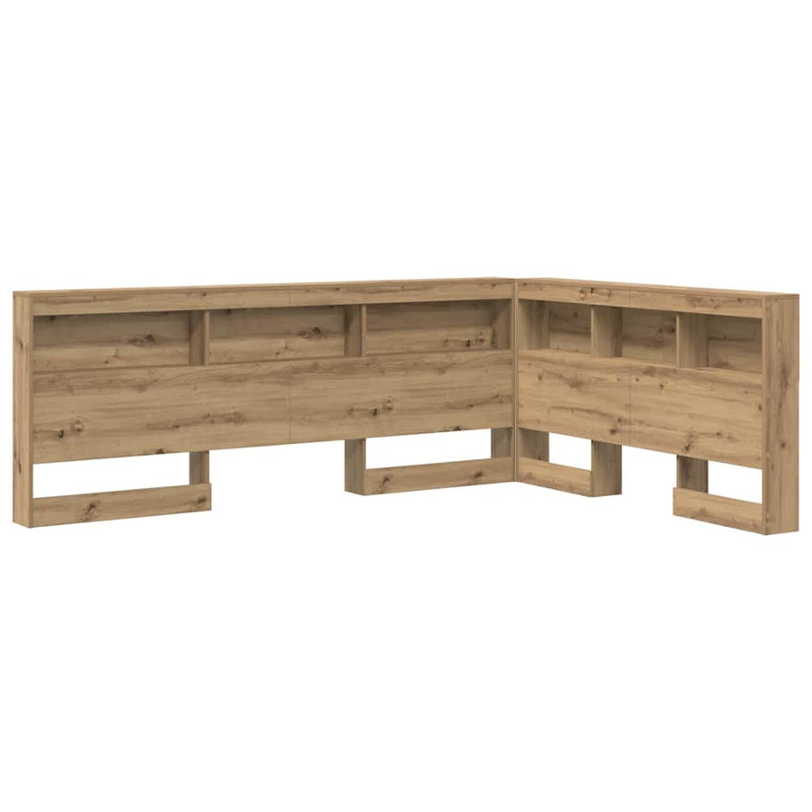Opberghoofdbord Met Plank Artisan Eiken 140 Cm Bewerkt Hout