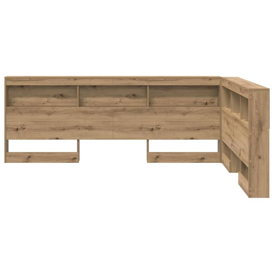 Opberghoofdbord Met Plank Artisan Eiken 140 Cm Bewerkt Hout