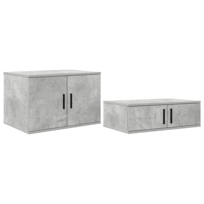 Opbergbedframe Beton Grijs 244 X 118 X 53.5 Cm Bewerkt Hout 90 x 200 cm